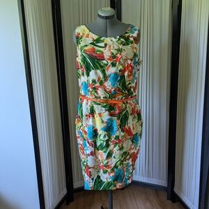 Vintage 1980's, watercolor flowery dress